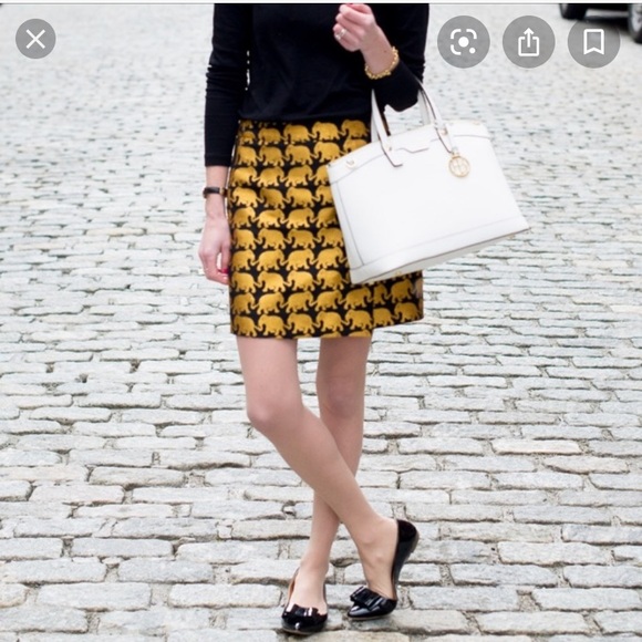 J. Crew Dresses & Skirts - J. Crew • Gold Elephant Mini Skirt